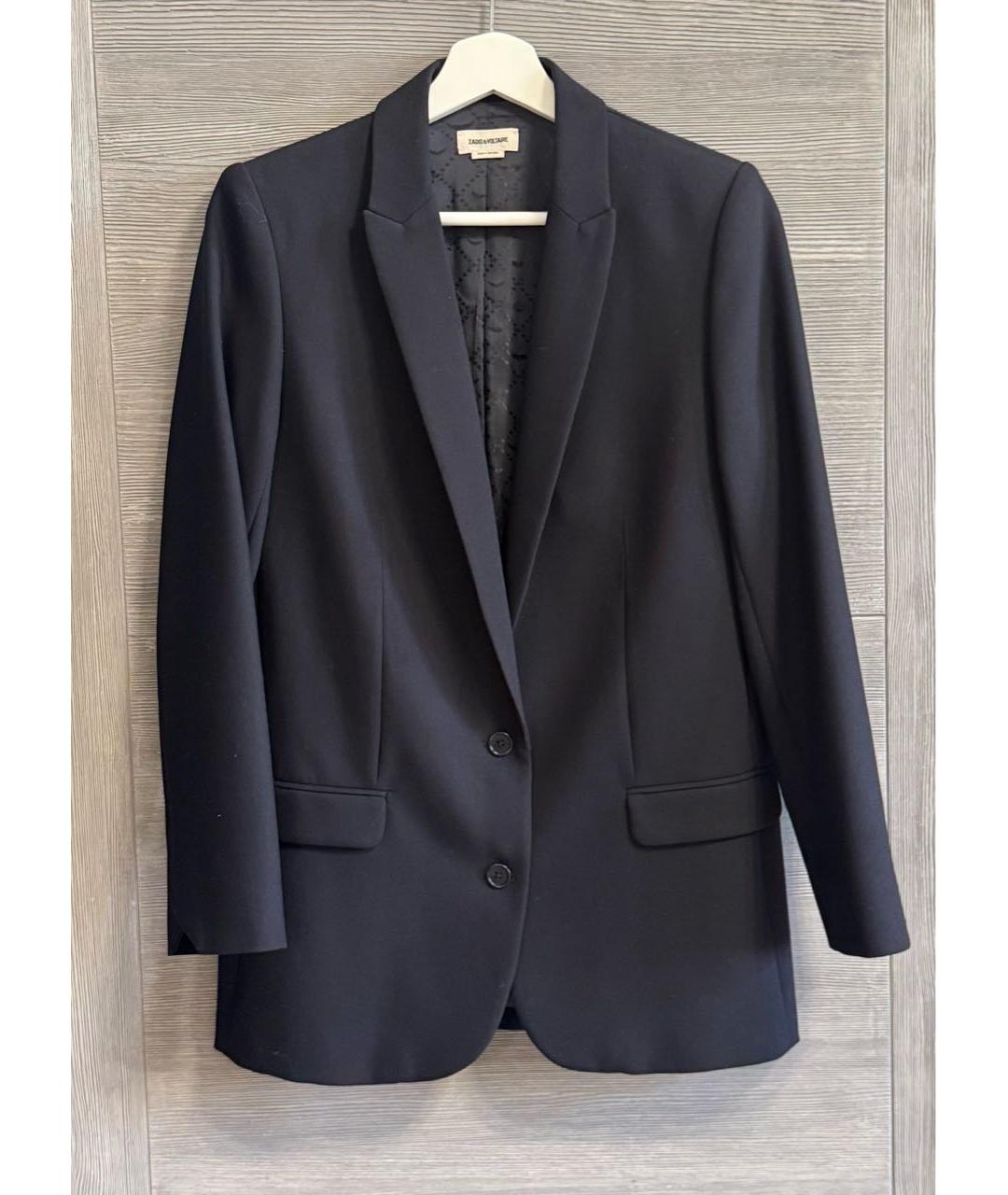 ZADIG & VOLTAIRE Темно-синий полиэстеровый жакет/пиджак, фото 6