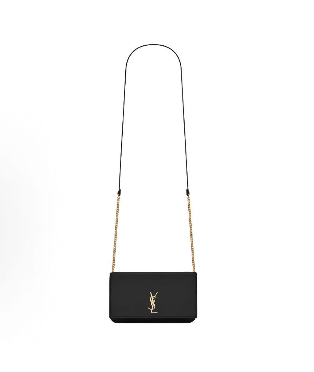 SAINT LAURENT Черная кожаная сумка через плечо, фото 5