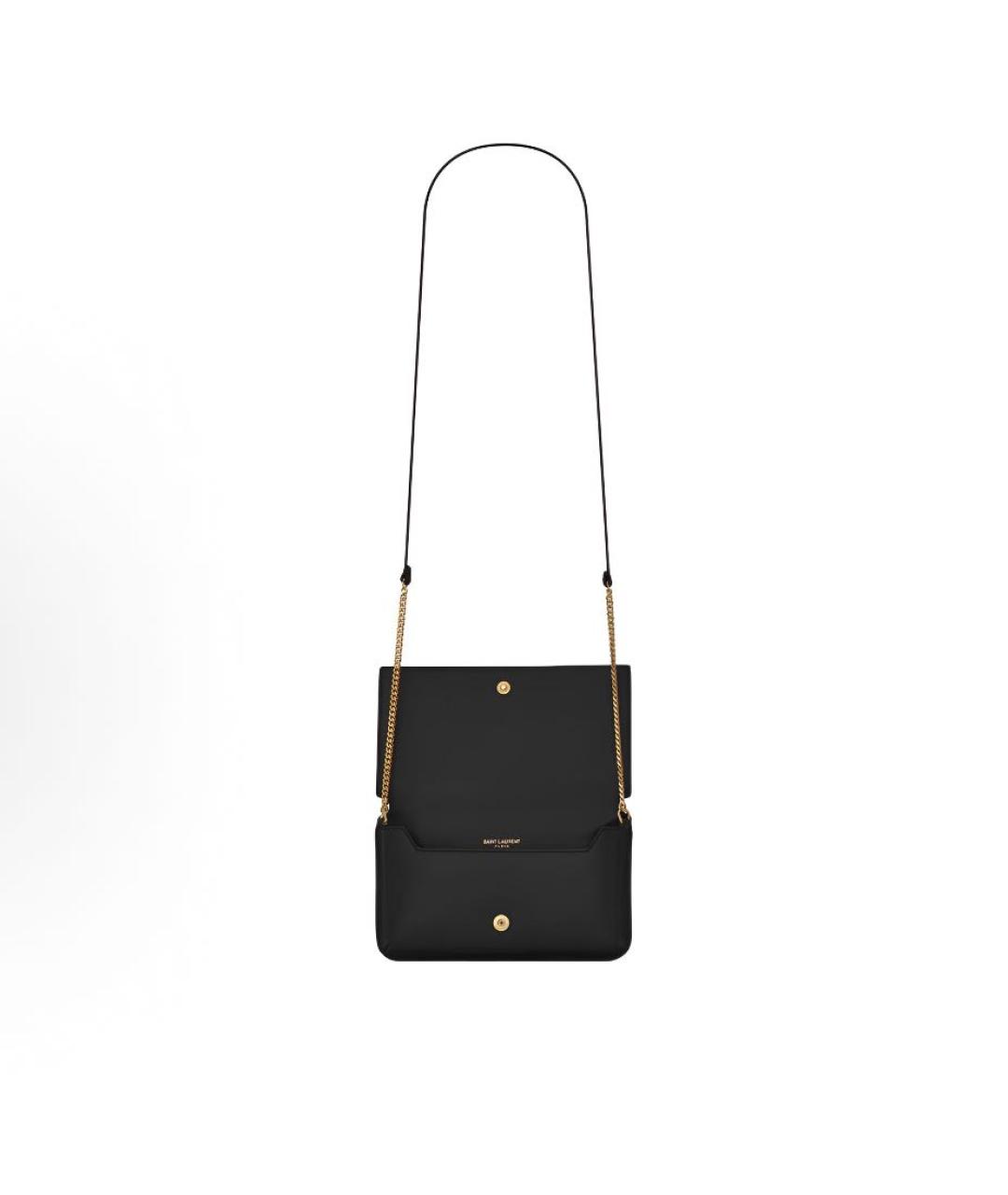 SAINT LAURENT Черная кожаная сумка через плечо, фото 4