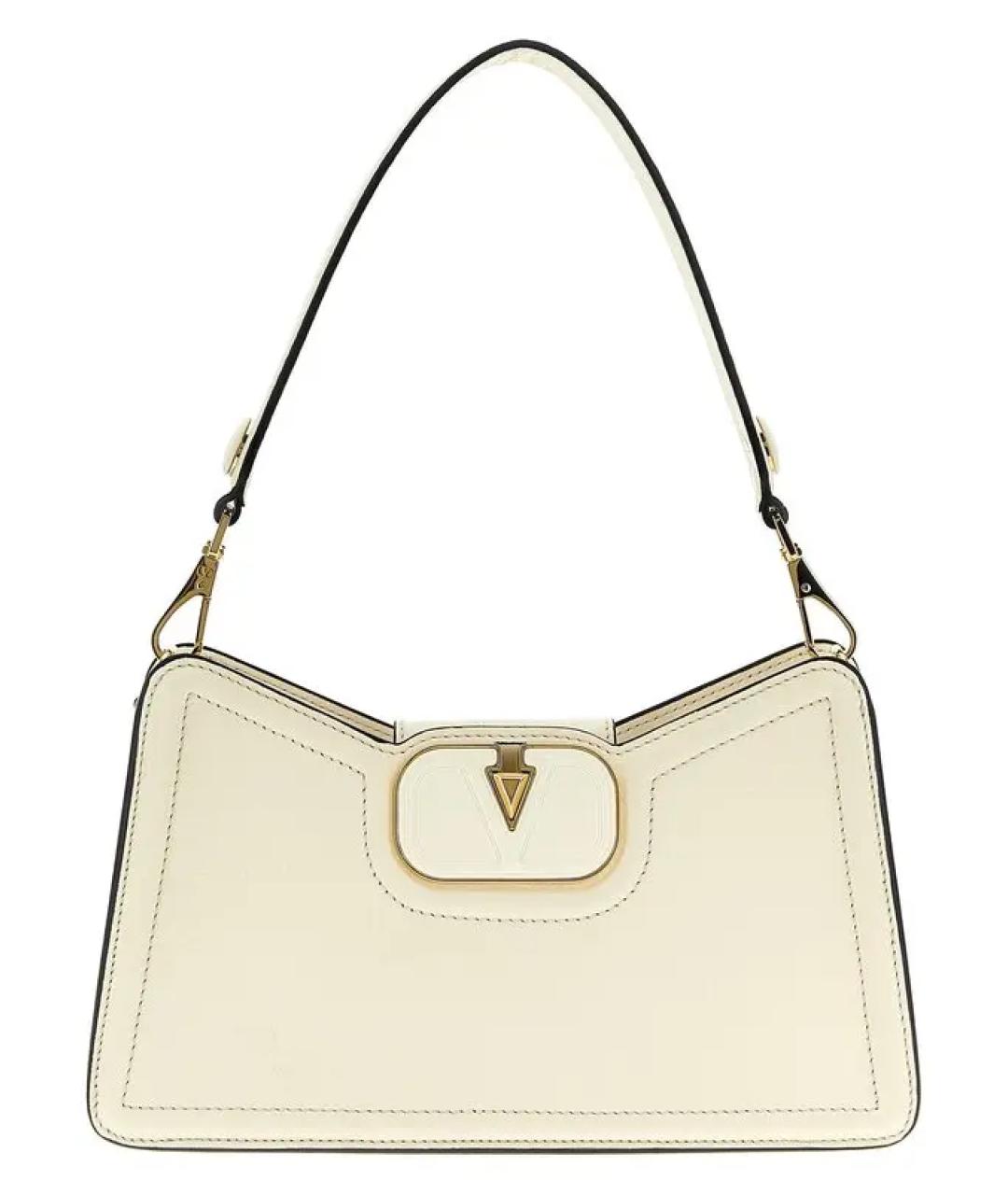 VALENTINO Бежевая кожаная сумка через плечо, фото 1