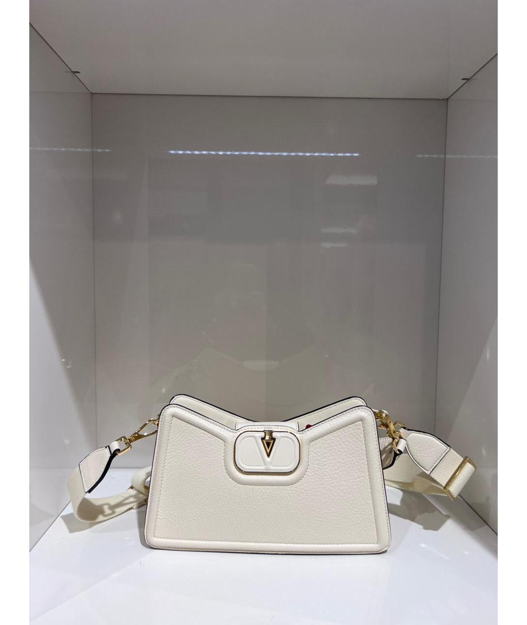 VALENTINO Бежевая кожаная сумка через плечо, фото 2