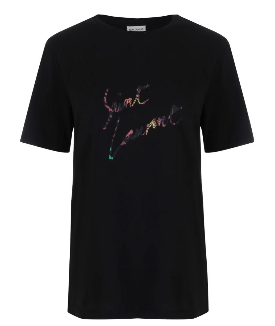 SAINT LAURENT Черная хлопковая футболка, фото 8