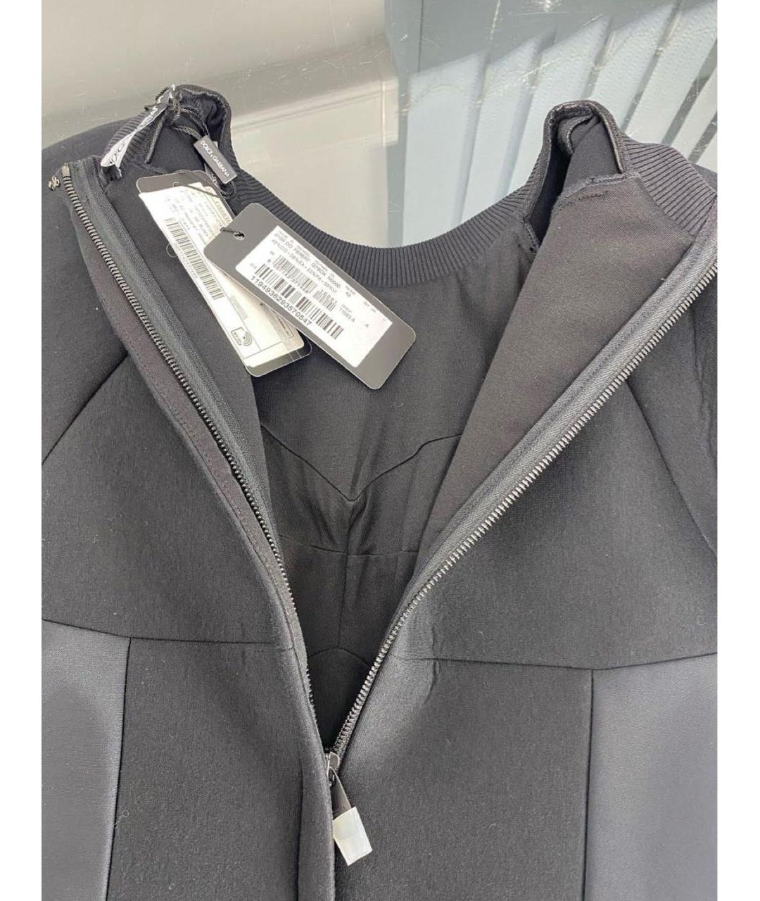 DOLCE&GABBANA Черное хлопко-эластановое платье, фото 3