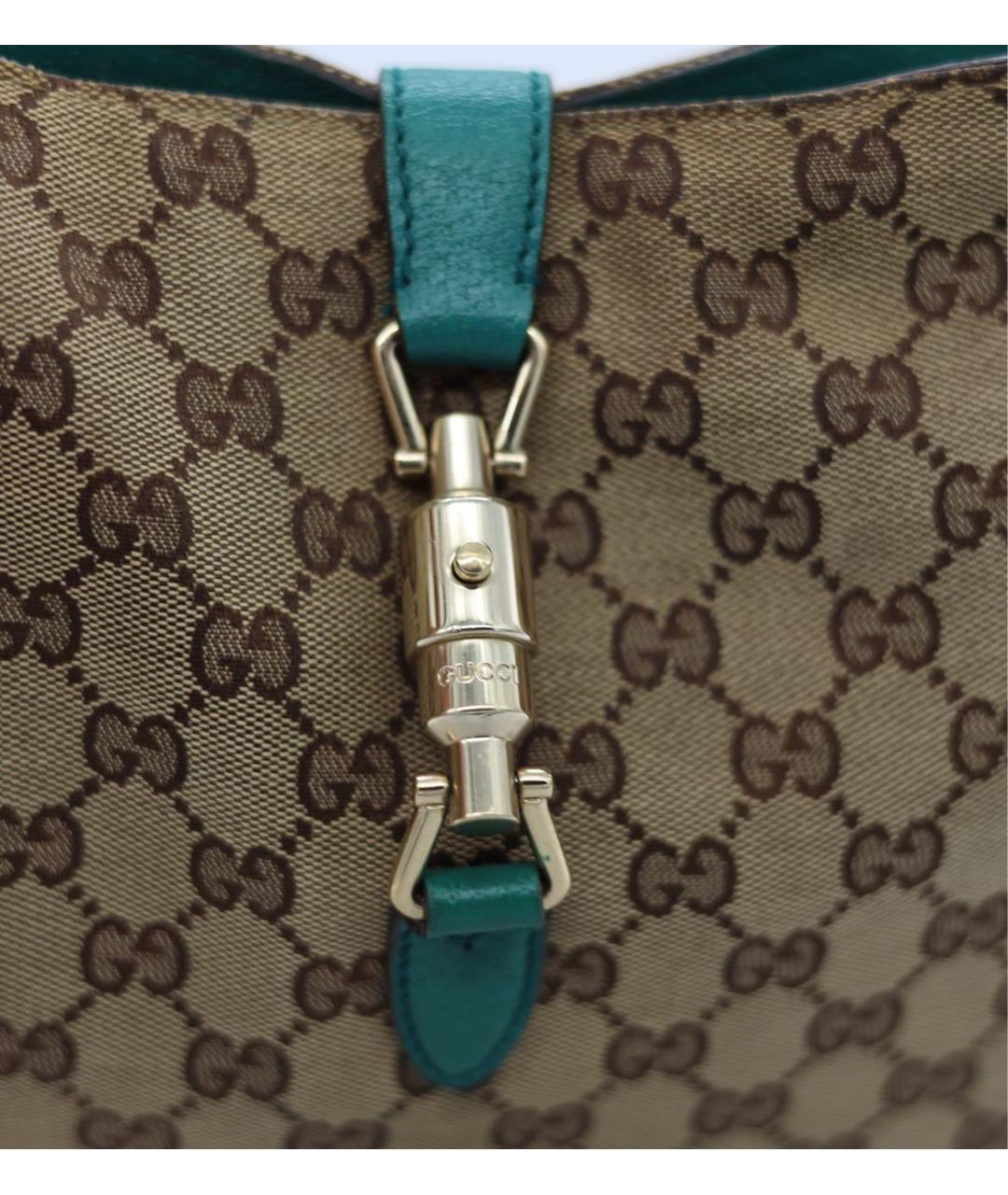 GUCCI Коричневая жаккардовая сумка через плечо, фото 7