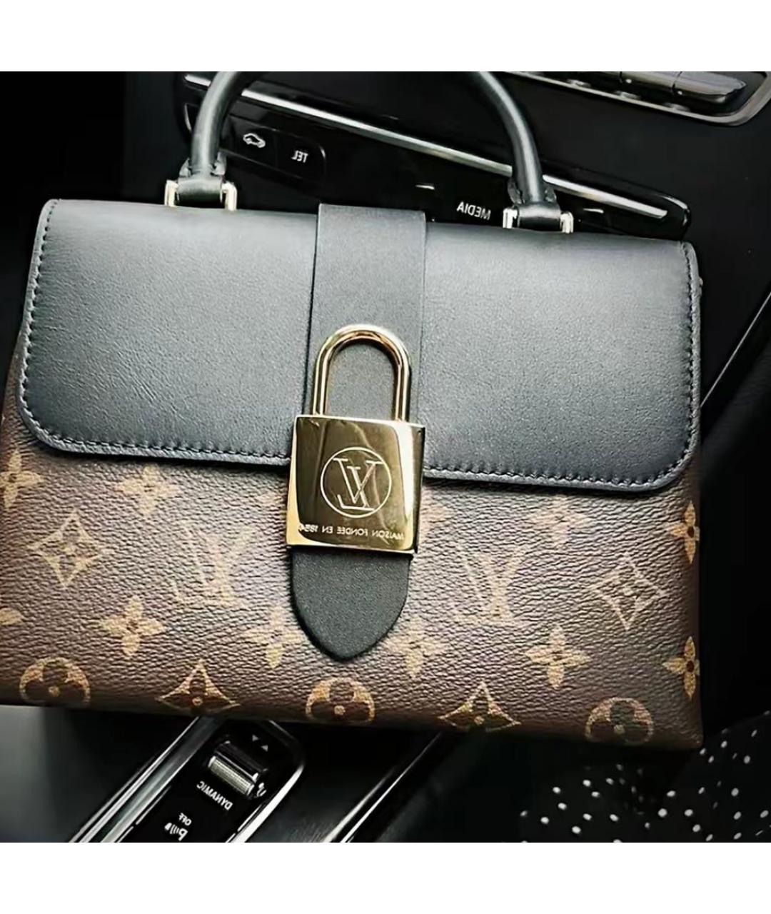 LOUIS VUITTON Черная кожаная сумка с короткими ручками, фото 2