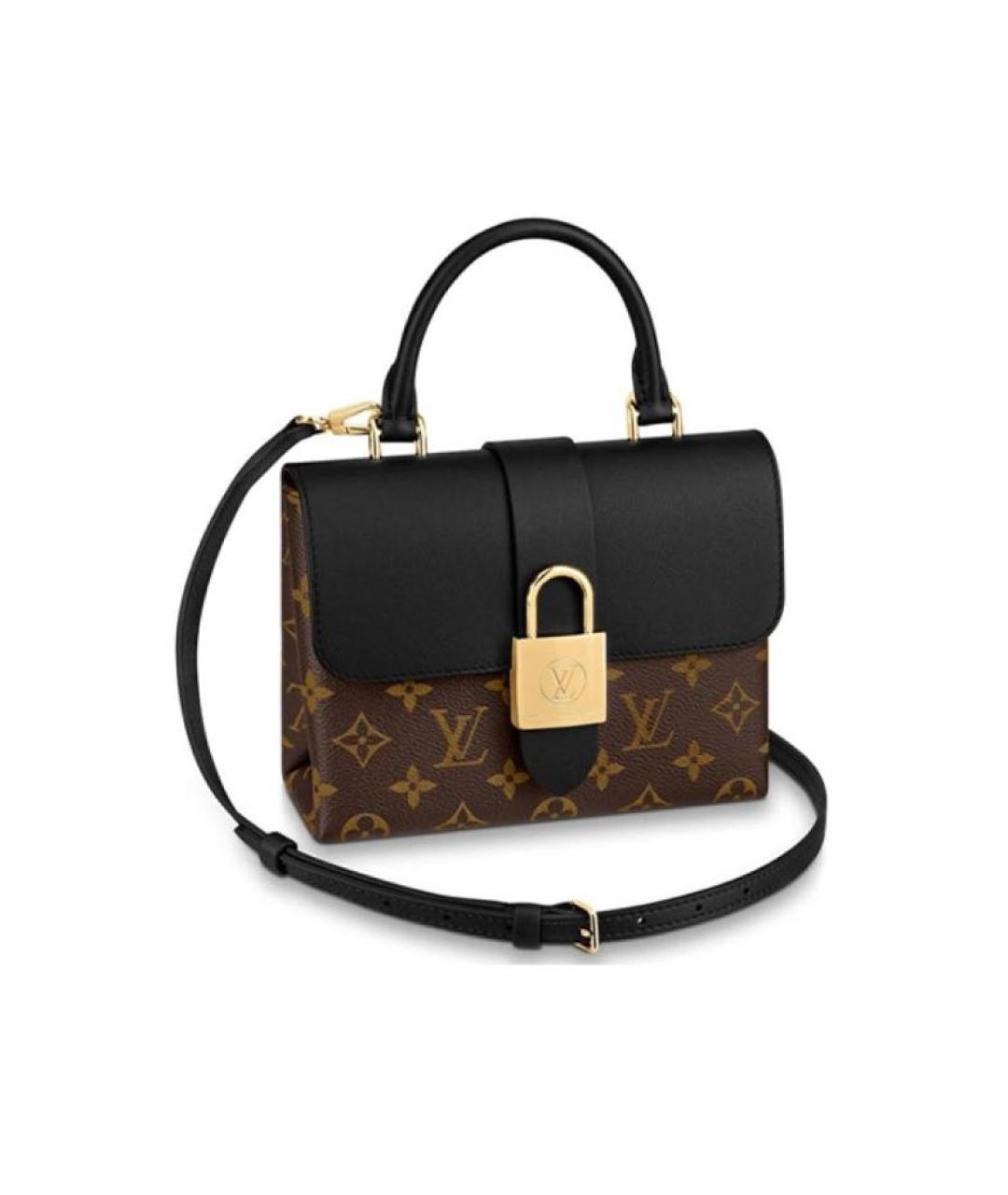 LOUIS VUITTON Черная кожаная сумка с короткими ручками, фото 3