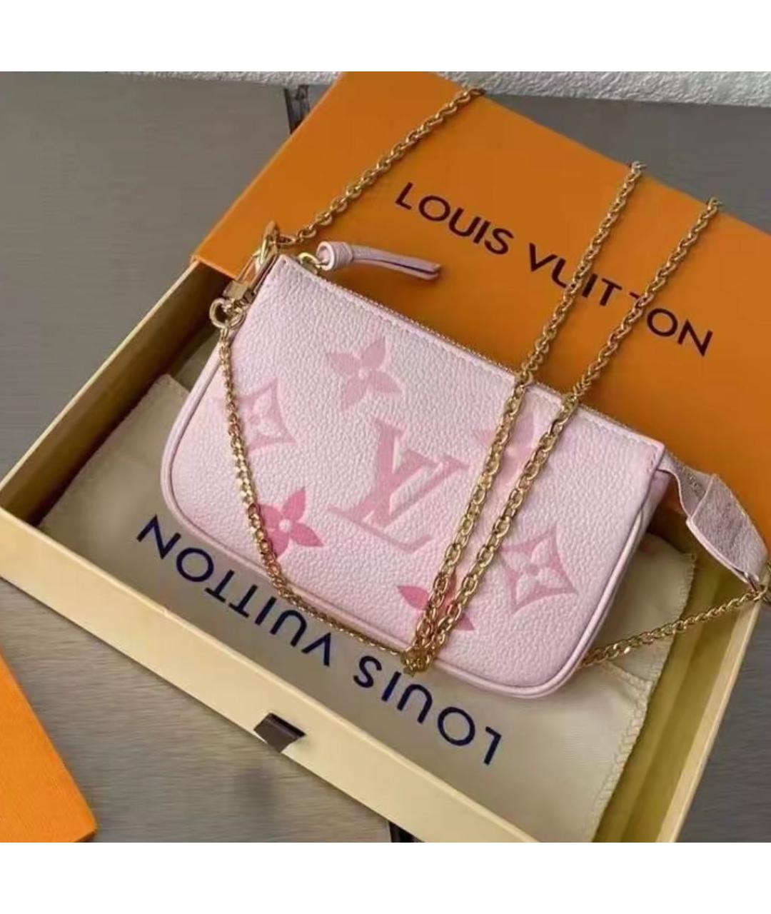 LOUIS VUITTON Розовая кожаная сумка через плечо, фото 3