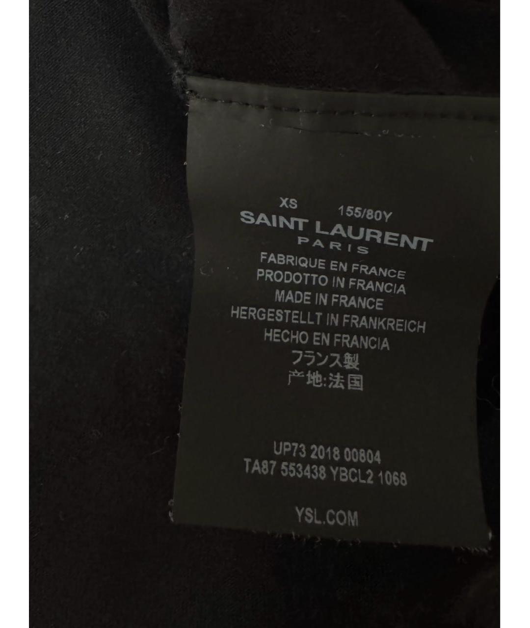 SAINT LAURENT Черная хлопковая футболка, фото 4