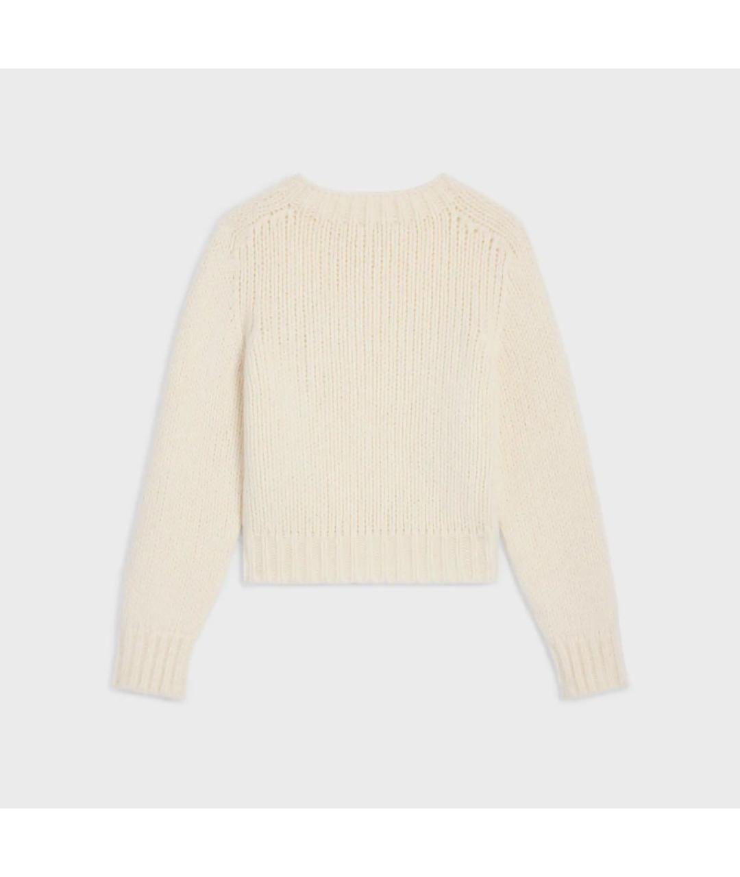 CELINE Белый кашемировый джемпер / свитер, фото 3
