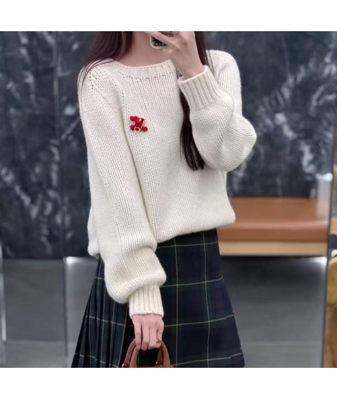 CELINE Белый кашемировый джемпер / свитер, фото 6