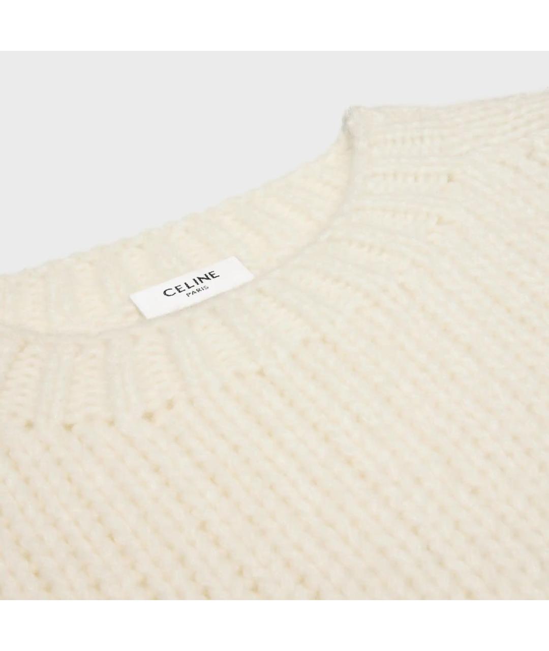 CELINE Белый кашемировый джемпер / свитер, фото 4