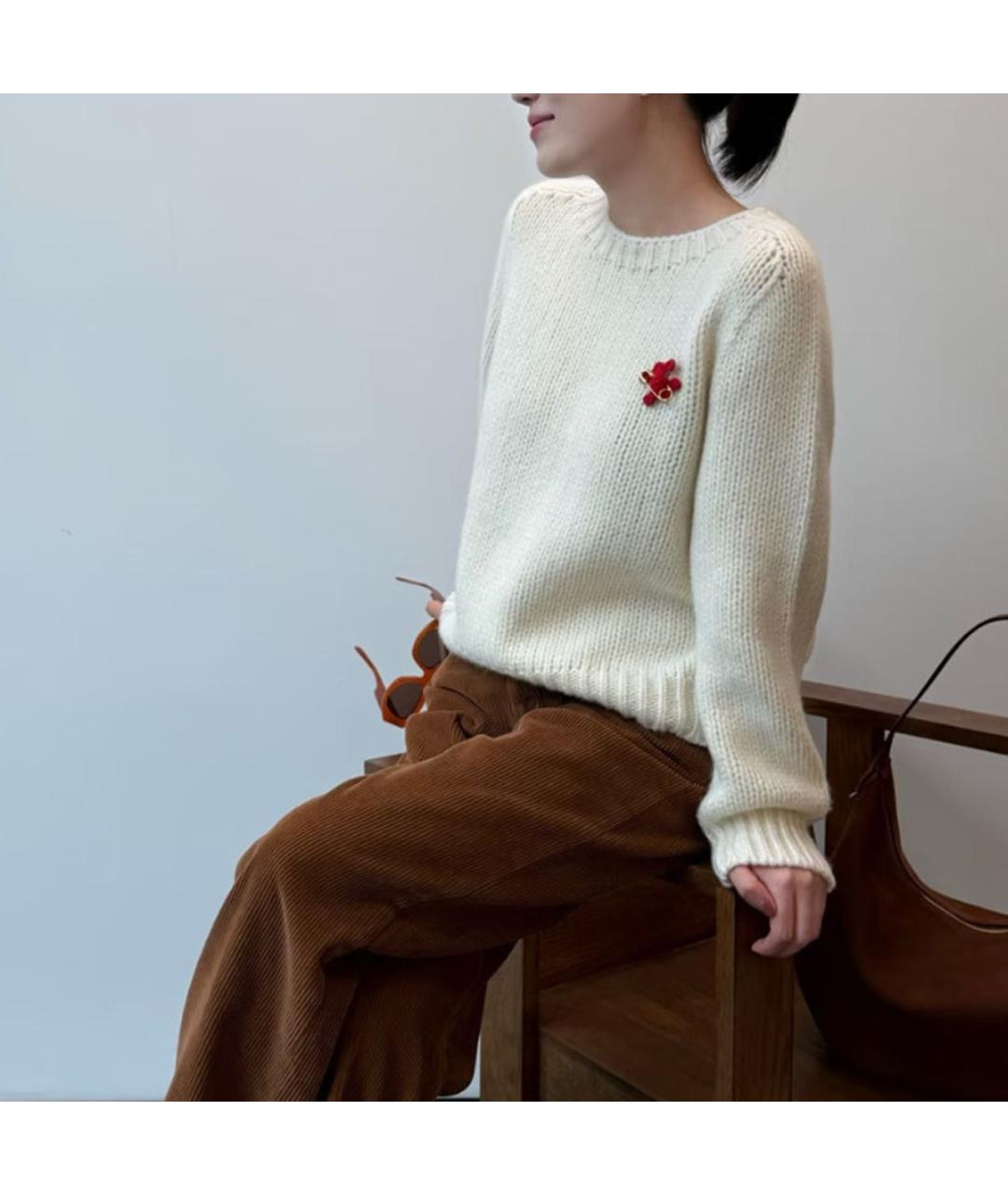 CELINE Белый кашемировый джемпер / свитер, фото 2