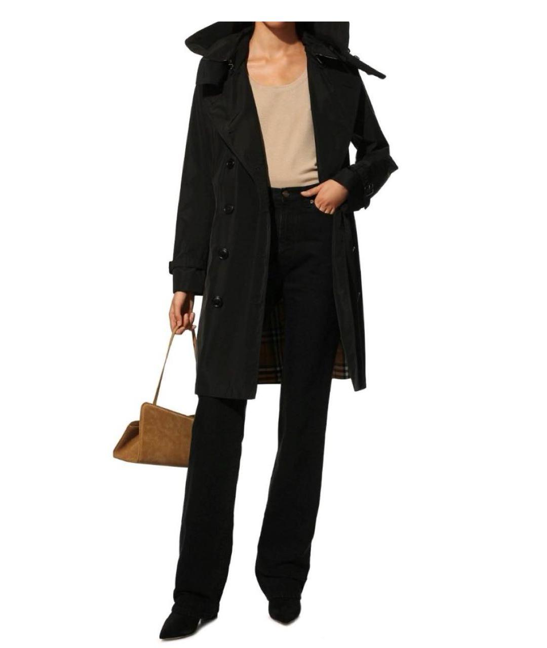 BURBERRY Черный полиэстеровый тренч/плащ, фото 2