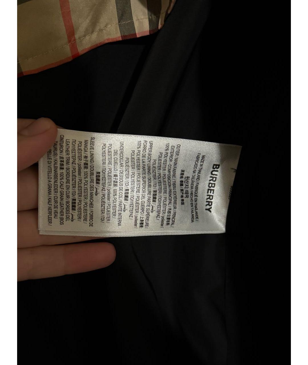 BURBERRY Черный полиэстеровый тренч/плащ, фото 6