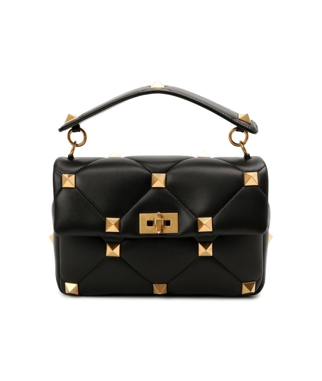 VALENTINO Черная кожаная сумка с короткими ручками, фото 1