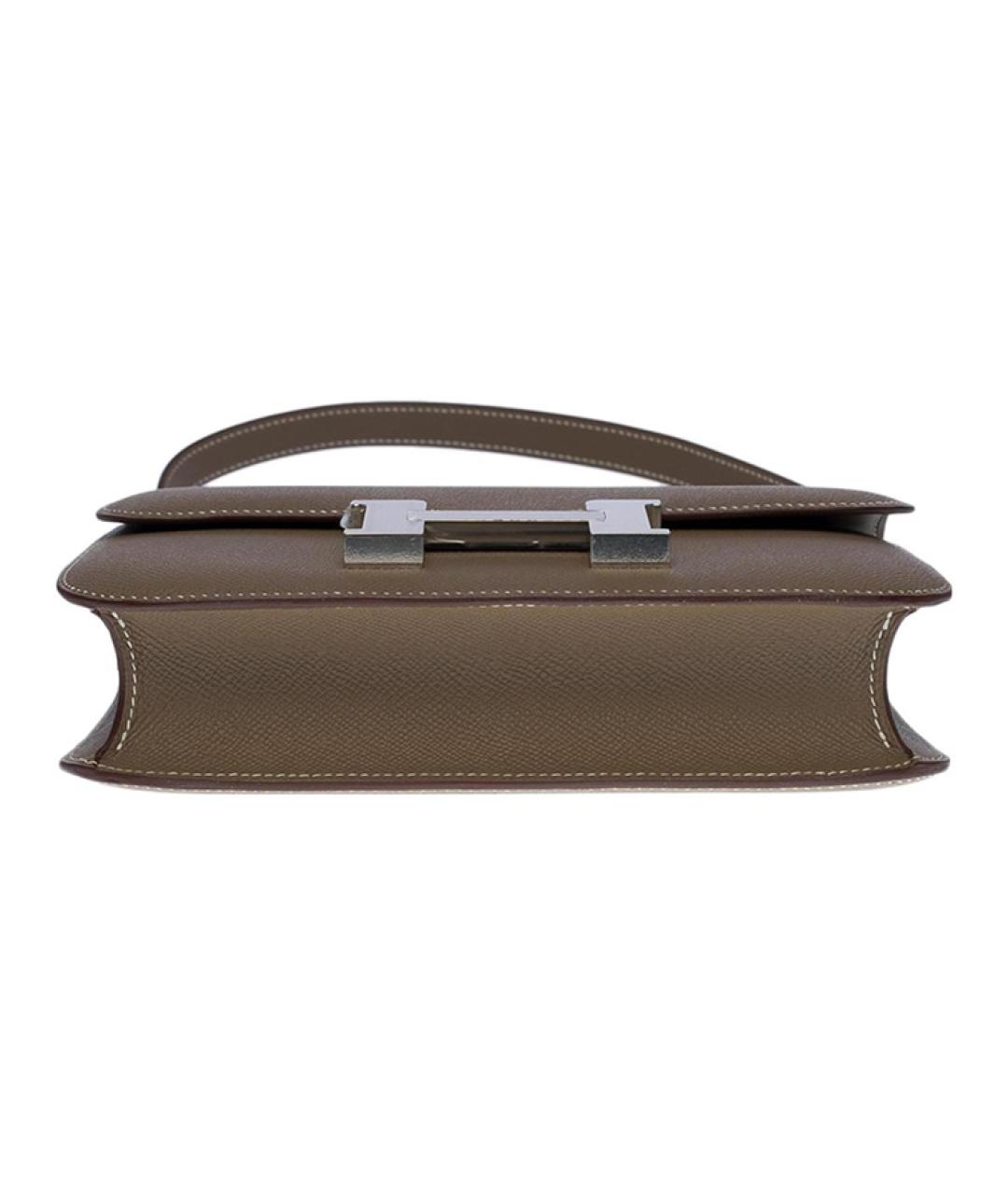 HERMES Коричневая кожаная сумка через плечо, фото 5