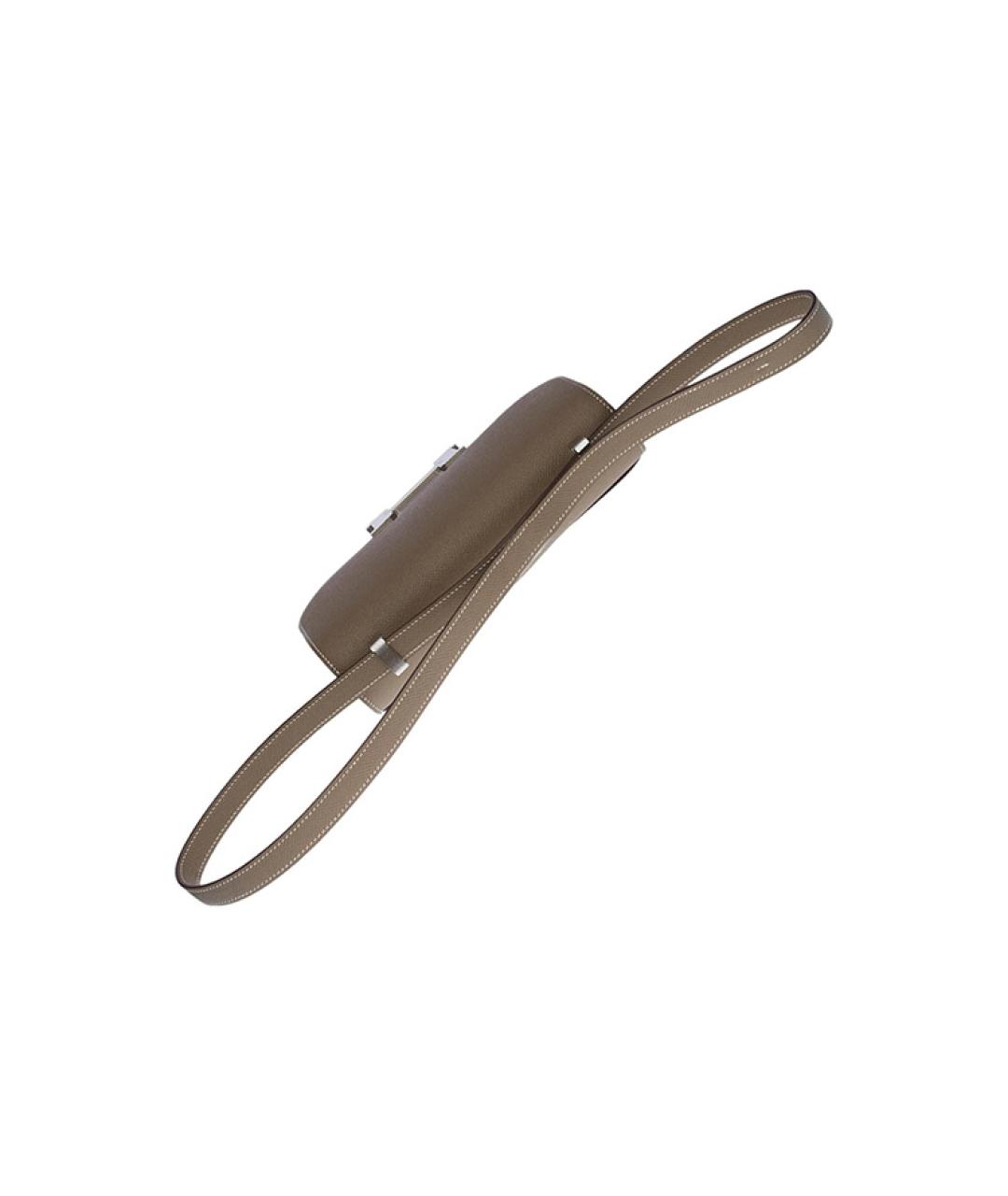 HERMES Коричневая кожаная сумка через плечо, фото 6