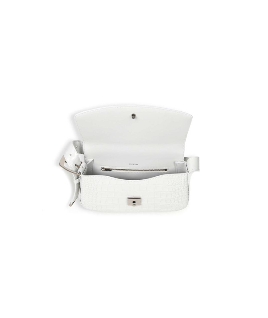 BALENCIAGA Белая кожаная сумка через плечо, фото 4