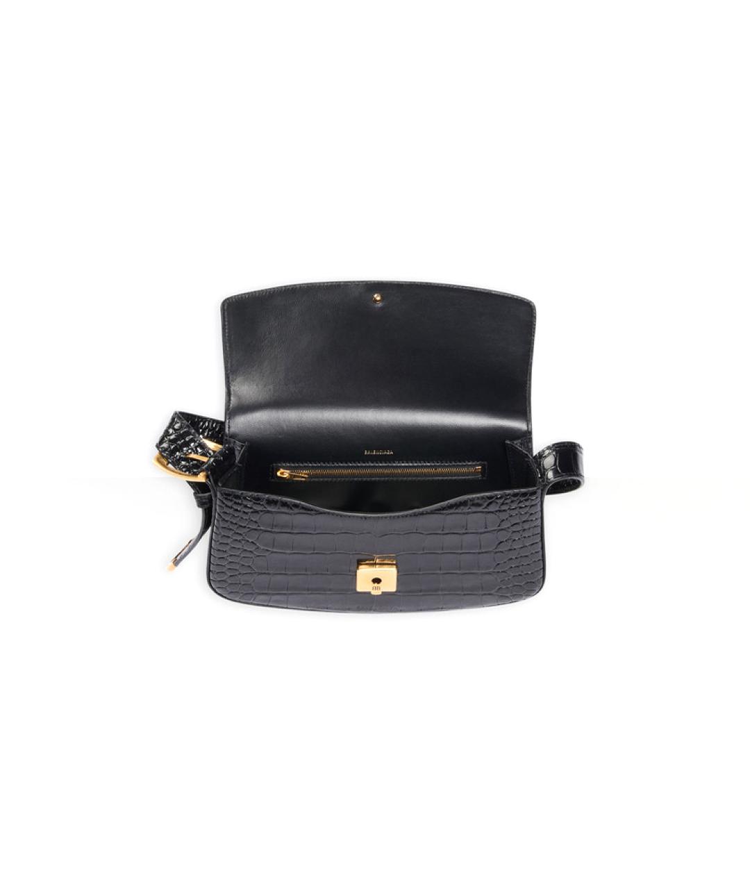 BALENCIAGA Черная кожаная сумка через плечо, фото 5