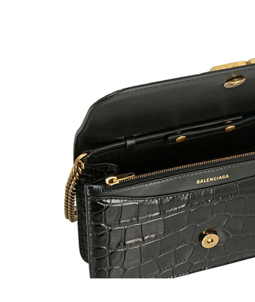 BALENCIAGA Черная кожаная сумка через плечо, фото 5