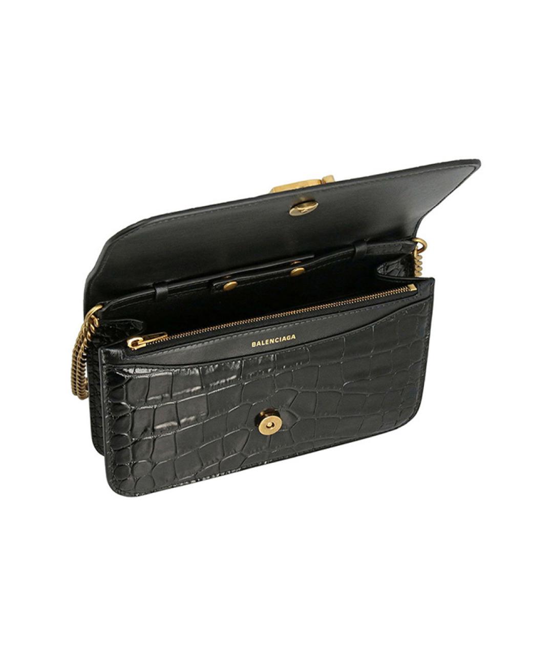 BALENCIAGA Черная кожаная сумка через плечо, фото 3