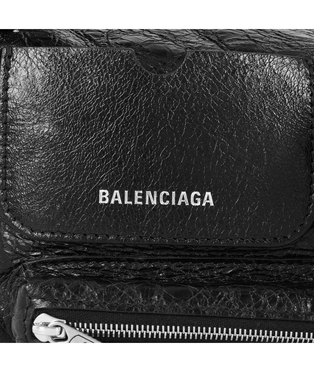 BALENCIAGA Черная кожаная сумка через плечо, фото 7