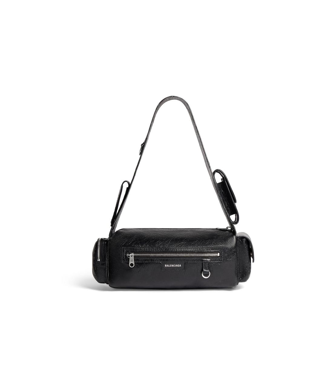 BALENCIAGA Черная кожаная сумка через плечо, фото 4