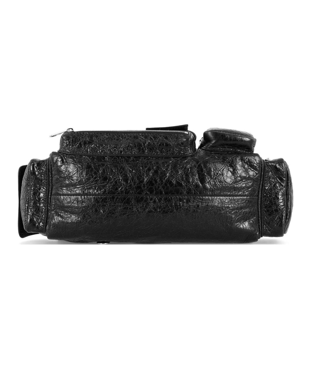 BALENCIAGA Черная кожаная сумка через плечо, фото 5