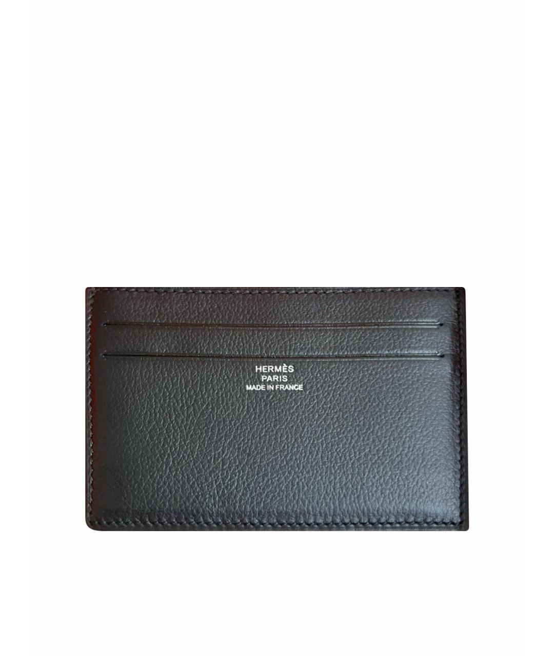 HERMES Черный кожаный кардхолдер, фото 1