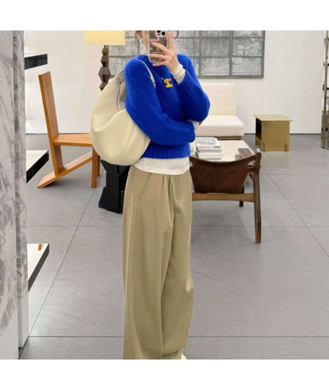 CELINE Синий кашемировый джемпер / свитер, фото 8