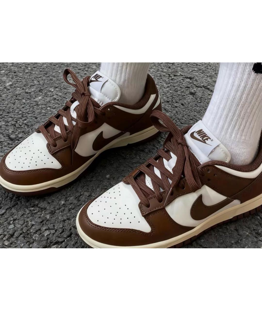 NIKE Коричневые кожаные кроссовки, фото 6