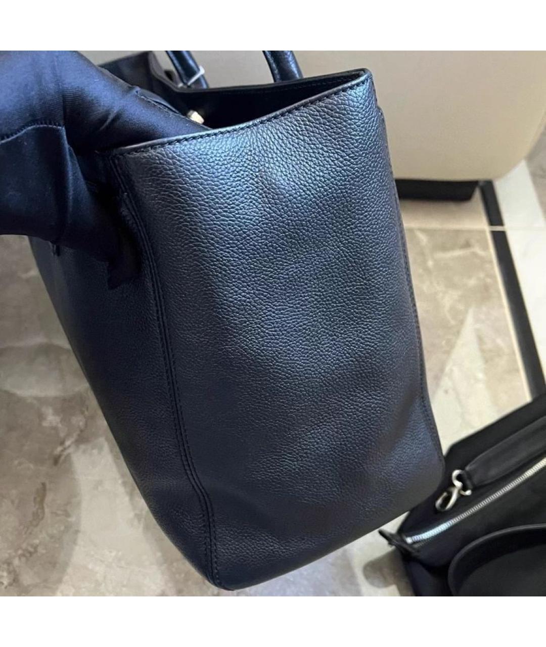 CHANEL Черная кожаная сумка с короткими ручками, фото 3