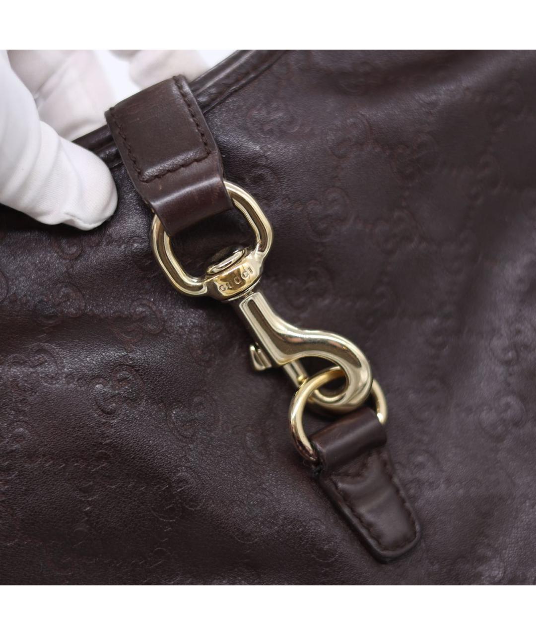 GUCCI Коричневая кожаная сумка через плечо, фото 7