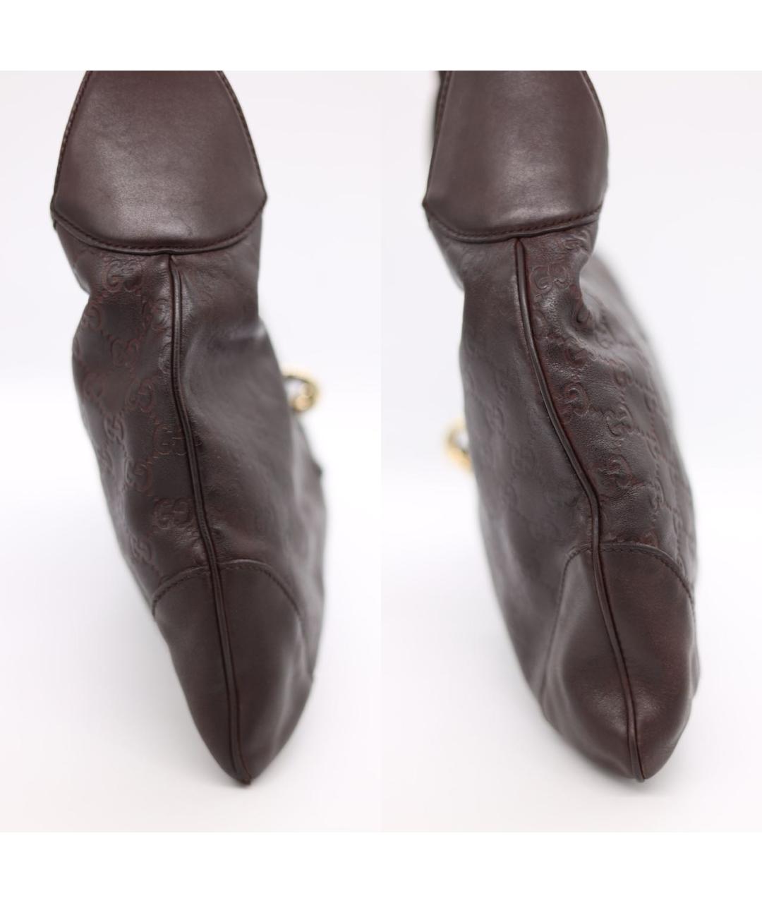 GUCCI Коричневая кожаная сумка через плечо, фото 3