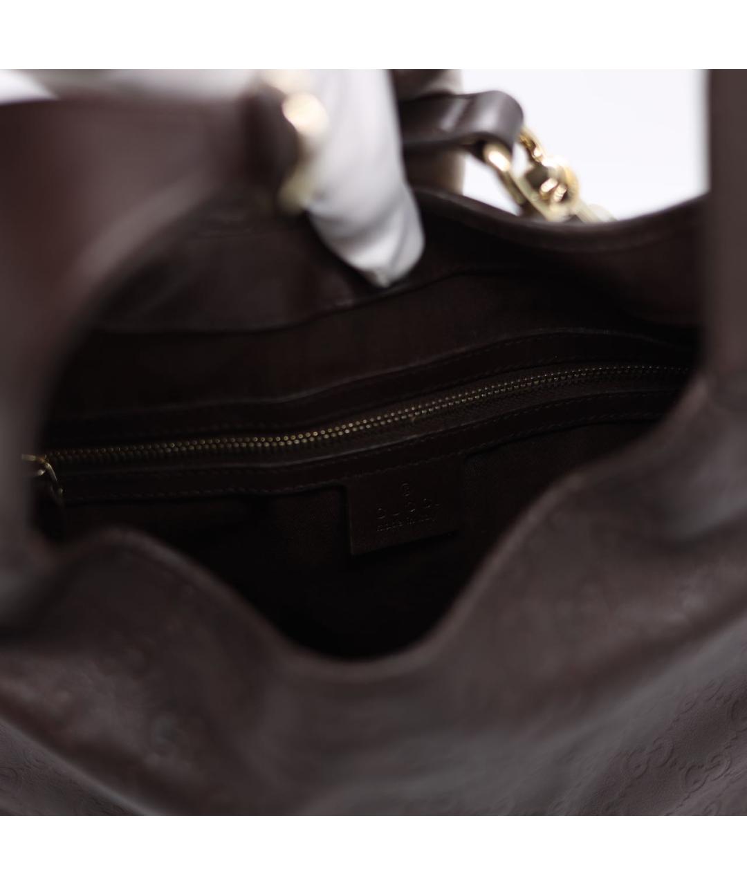 GUCCI Коричневая кожаная сумка через плечо, фото 8