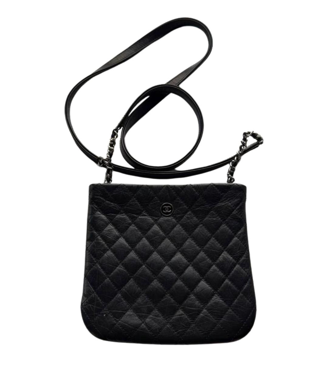 CHANEL Черная кожаная сумка через плечо, фото 1