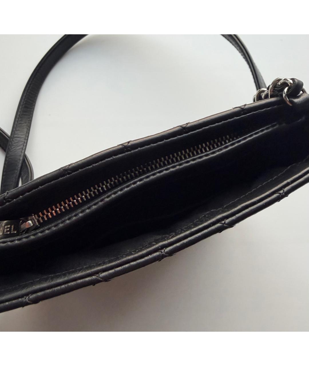 CHANEL Черная кожаная сумка через плечо, фото 6
