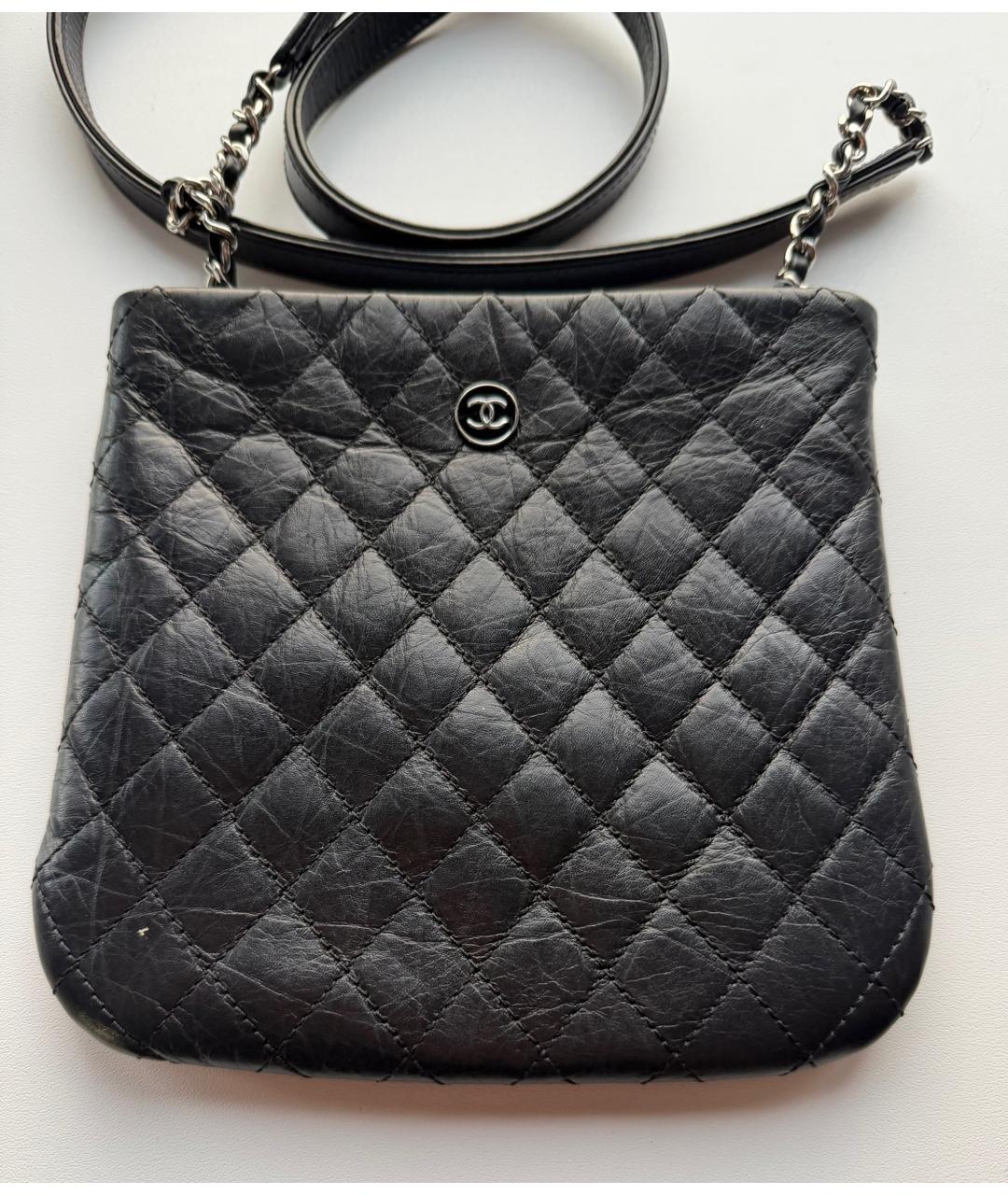 CHANEL Черная кожаная сумка через плечо, фото 3