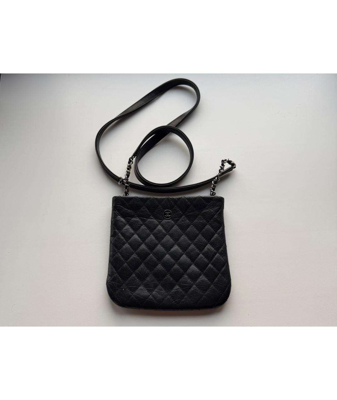 CHANEL Черная кожаная сумка через плечо, фото 10