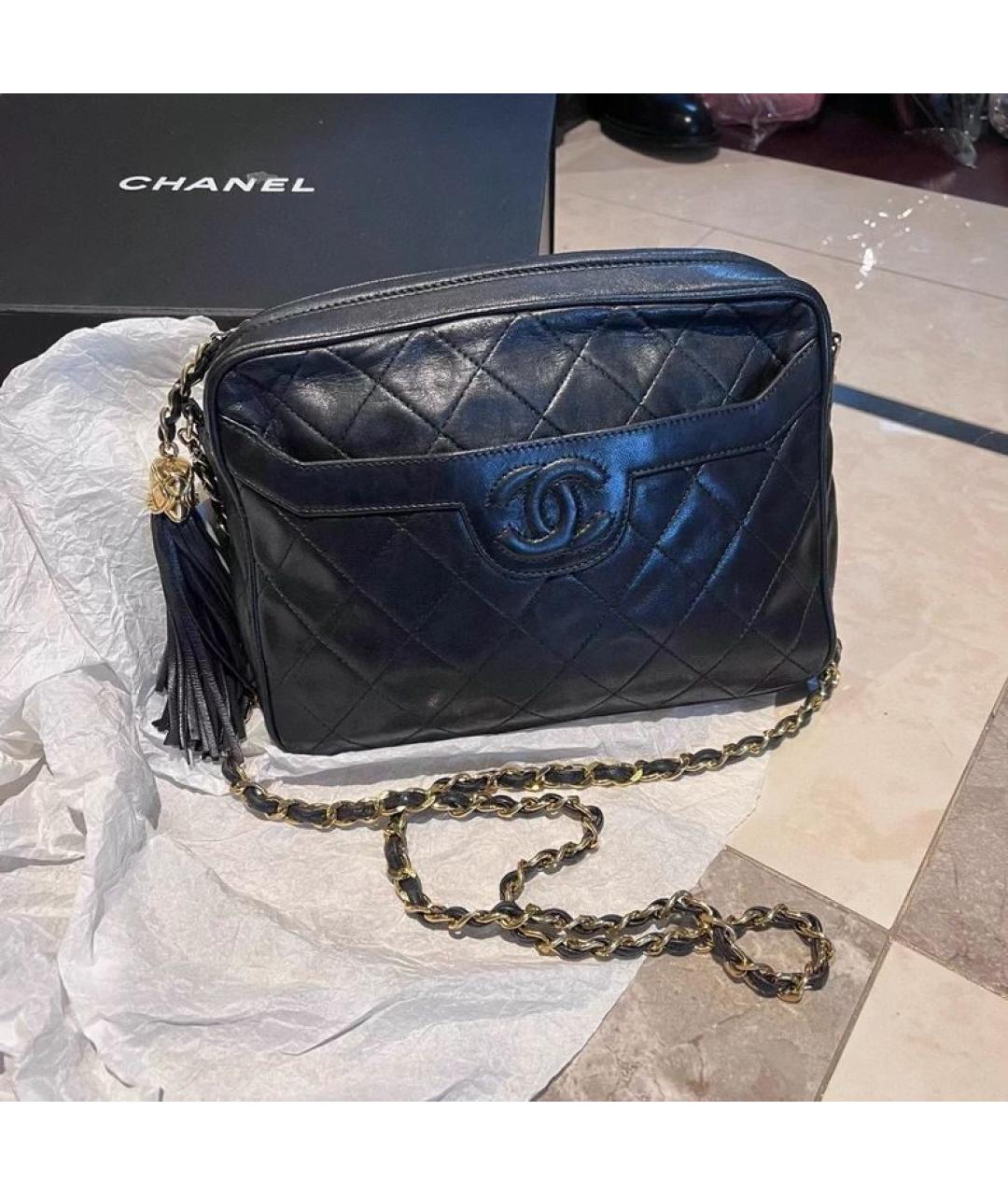 CHANEL Черная кожаная сумка через плечо, фото 9