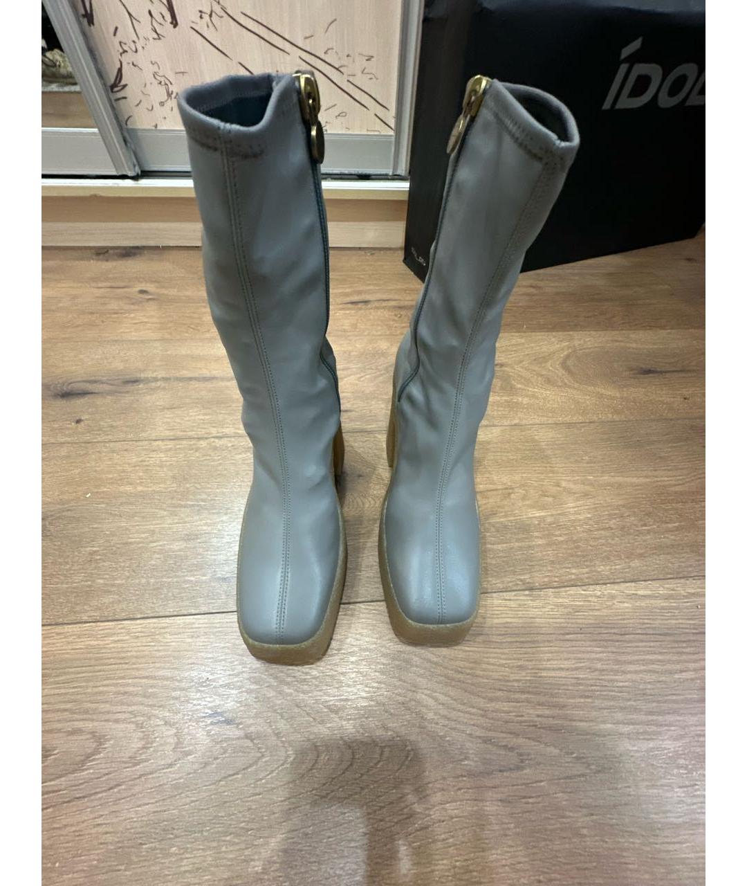 STELLA MCCARTNEY Серые ботильоны из искусственной кожи, фото 3