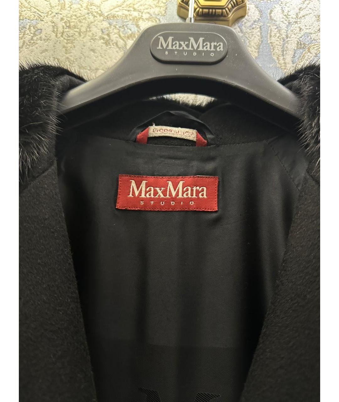 MAX MARA Черное кашемировое пальто, фото 3