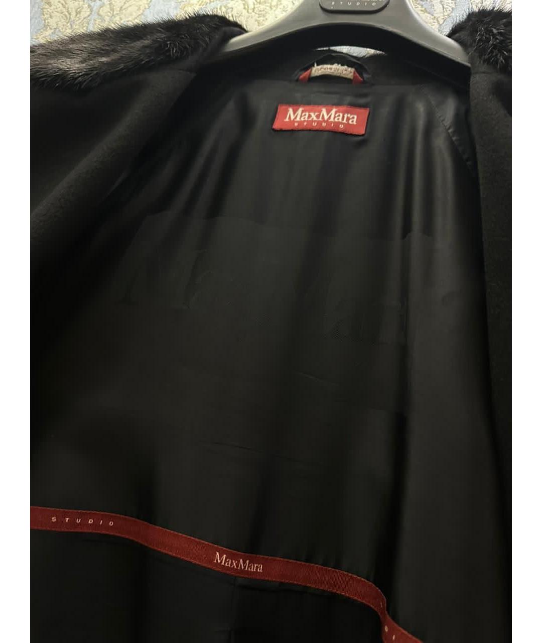 MAX MARA Черное кашемировое пальто, фото 4