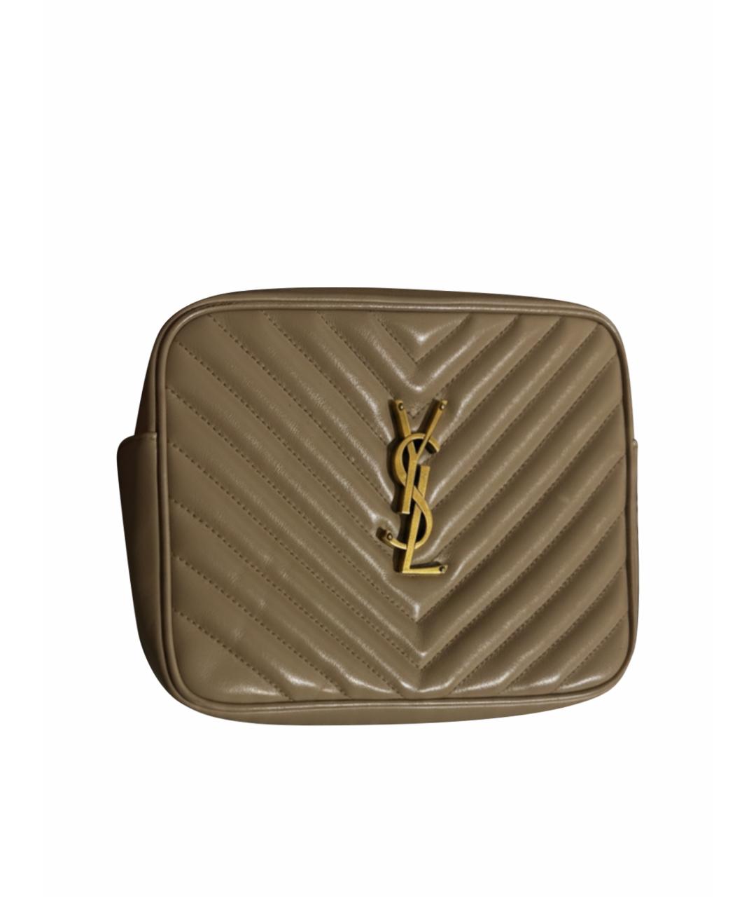 SAINT LAURENT Бежевая кожаная сумка через плечо, фото 1