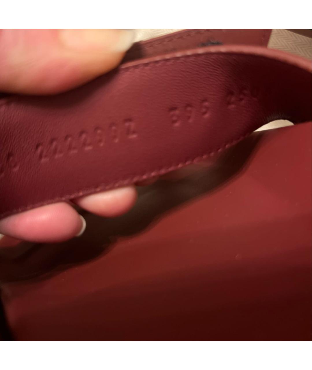 HERMES Бордовые кожаные шлепанцы, фото 3