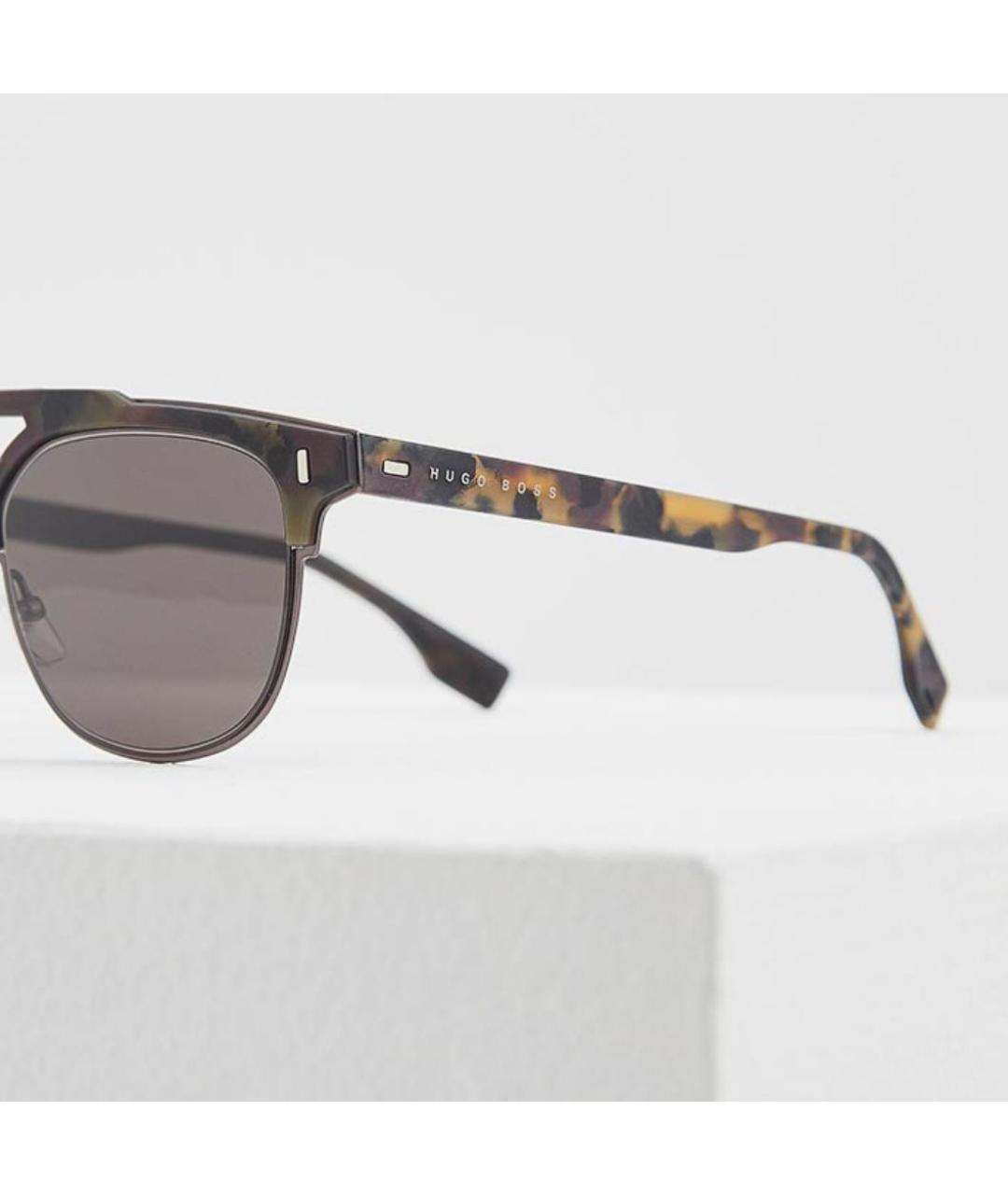 HUGO BOSS Коричневые металлические солнцезащитные очки, фото 7