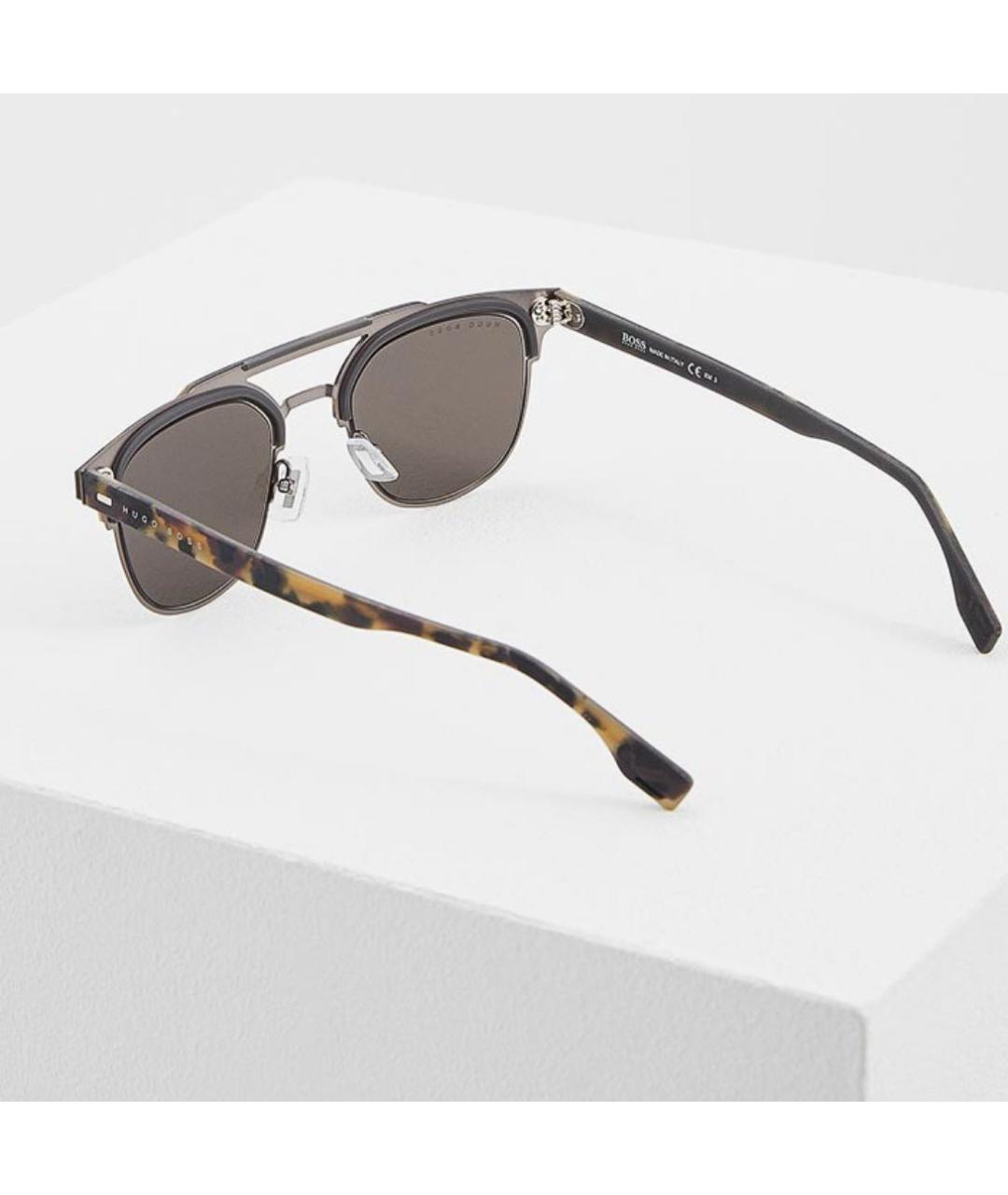 HUGO BOSS Коричневые металлические солнцезащитные очки, фото 6