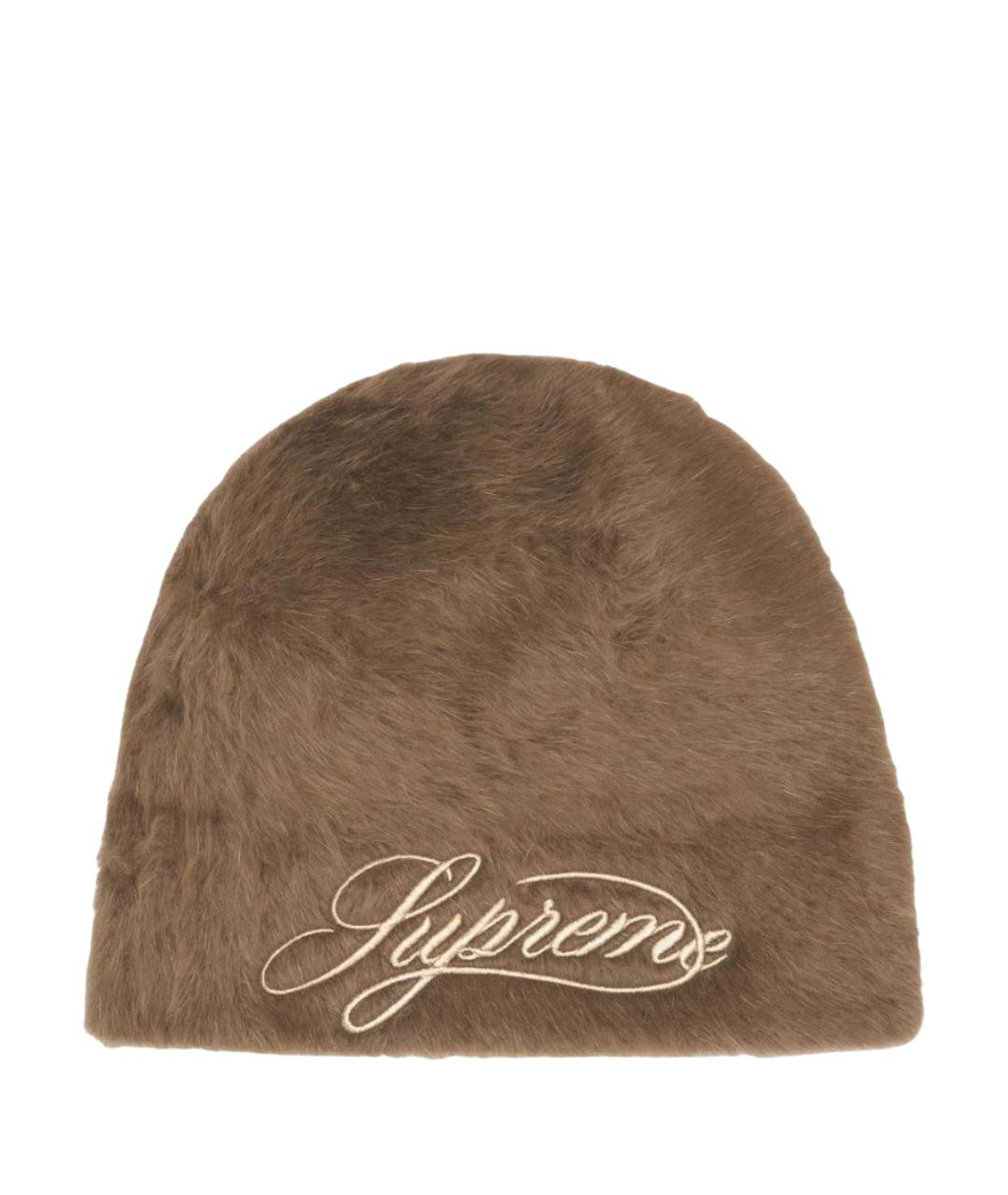 SUPREME Коричневая шапка, фото 1
