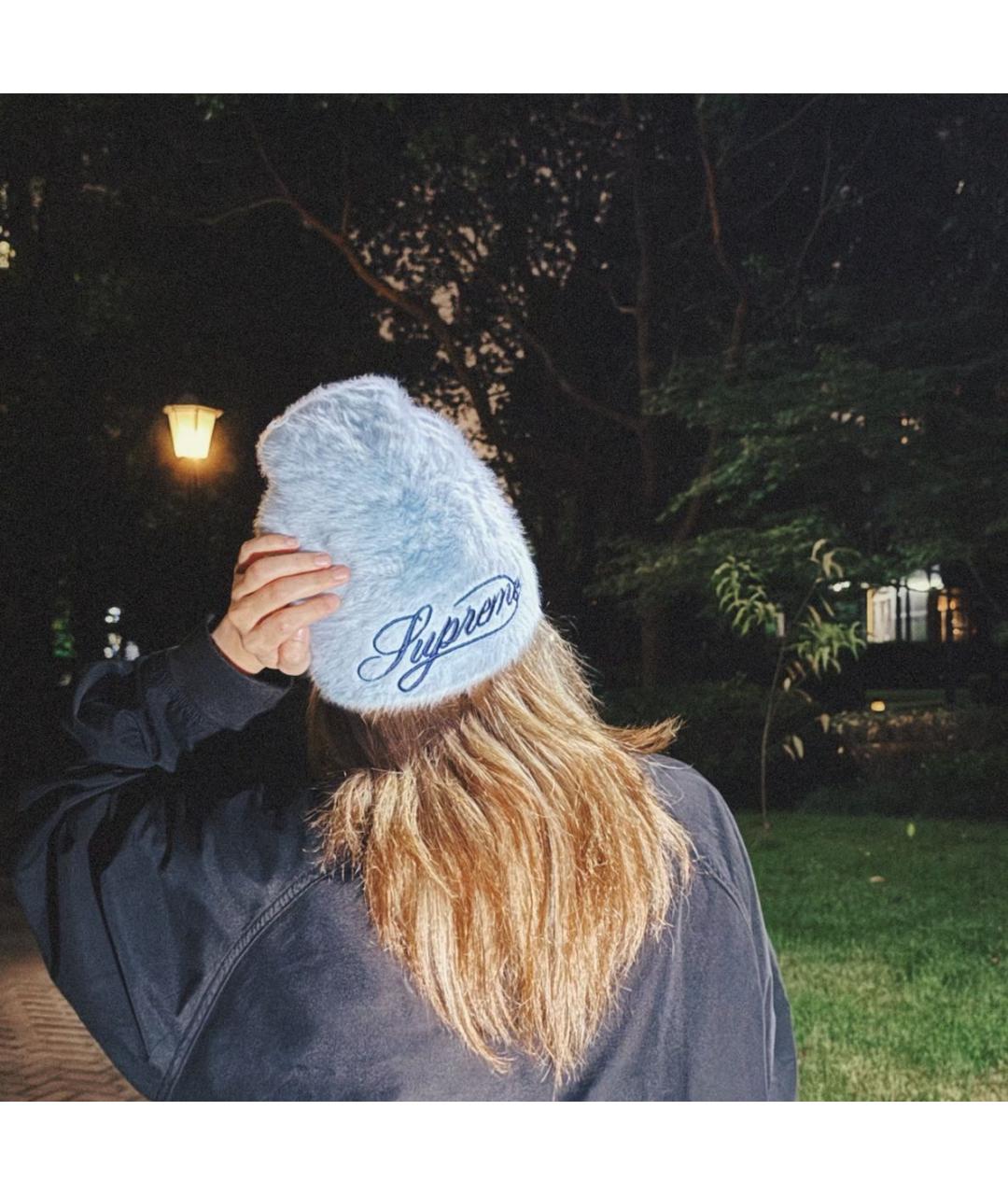SUPREME Голубая шапка, фото 5
