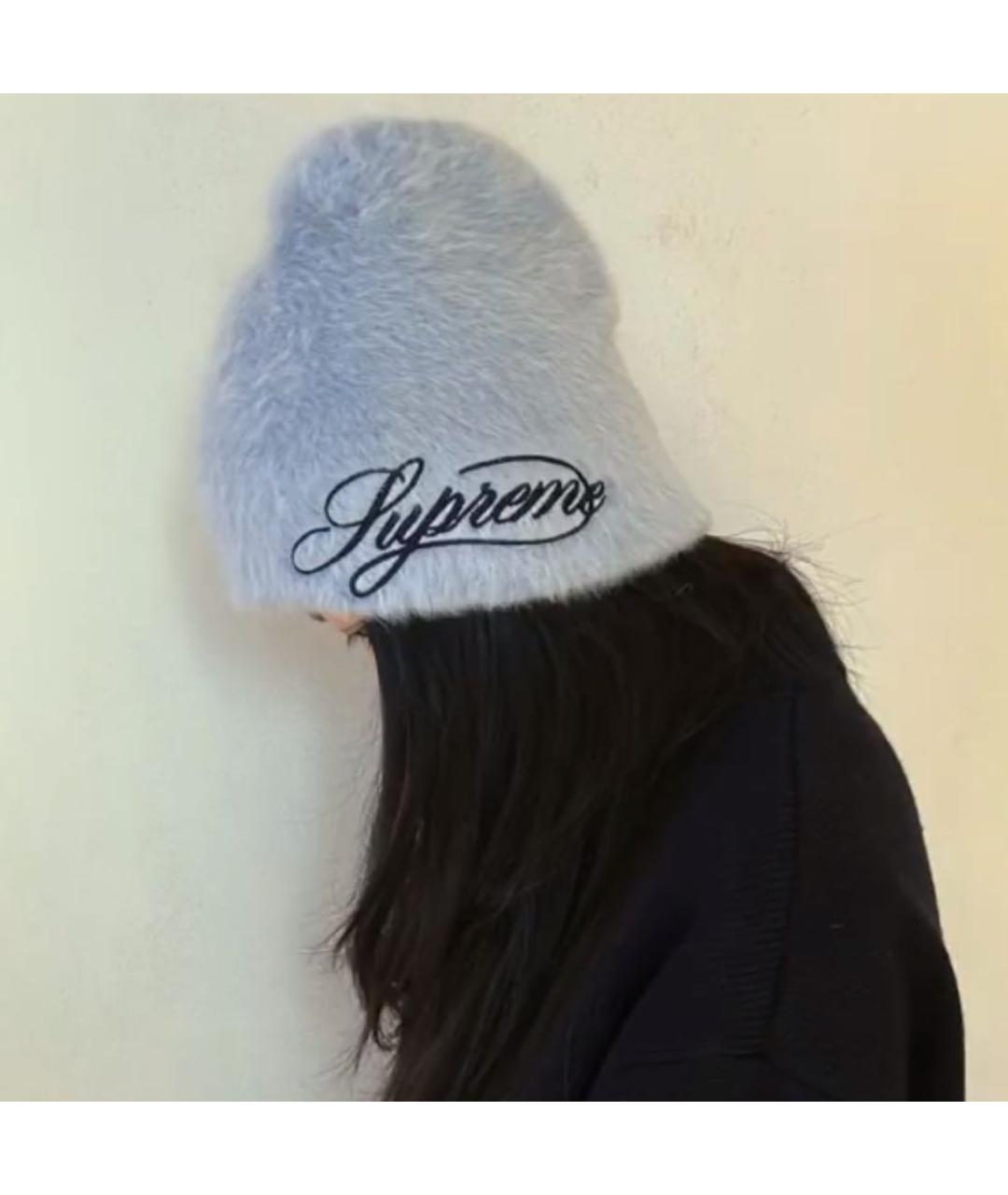 SUPREME Голубая шапка, фото 3
